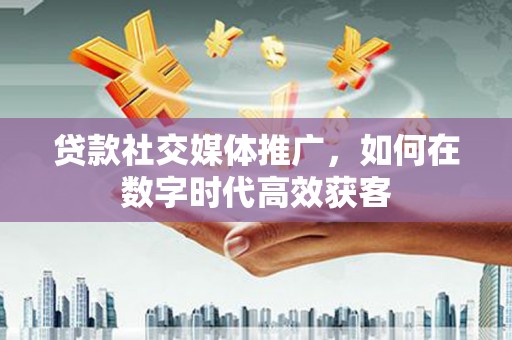临西贷款社交媒体推广，如何在数字时代高效获客