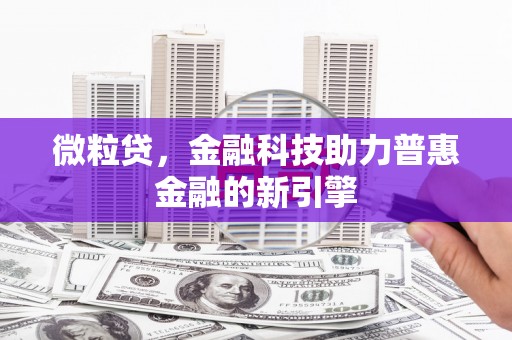 临西微粒贷，金融科技助力普惠金融的新引擎