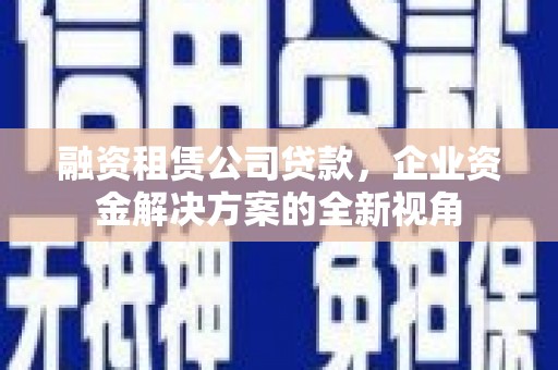 临西融资租赁公司贷款，企业资金解决方案的全新视角