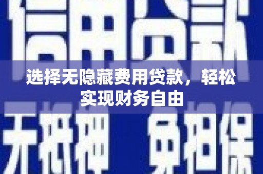 临西选择无隐藏费用贷款，轻松实现财务自由