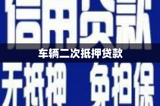 临西车辆二次抵押贷款