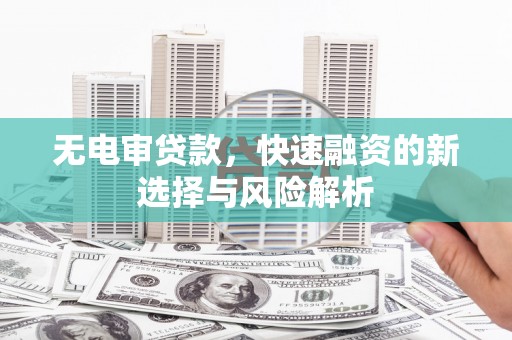 临西无电审贷款，快速融资的新选择与风险解析