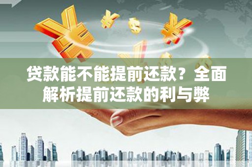 临西贷款能不能提前还款？全面解析提前还款的利与弊