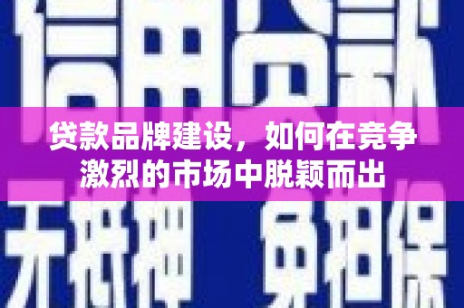 临西贷款品牌建设，如何在竞争激烈的市场中脱颖而出