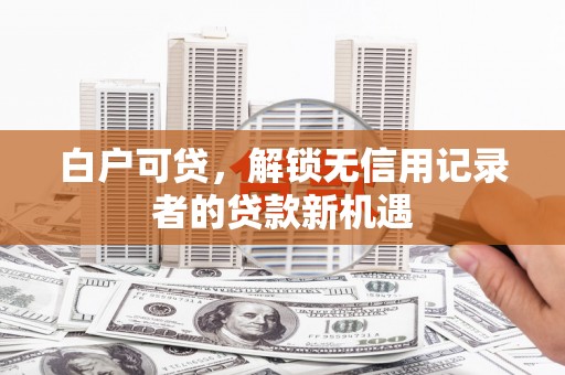 临西白户可贷，解锁无信用记录者的贷款新机遇