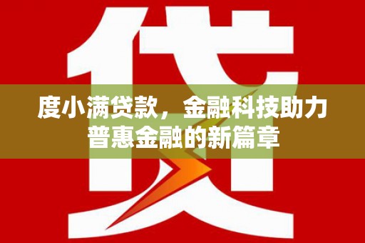 临西度小满贷款，金融科技助力普惠金融的新篇章