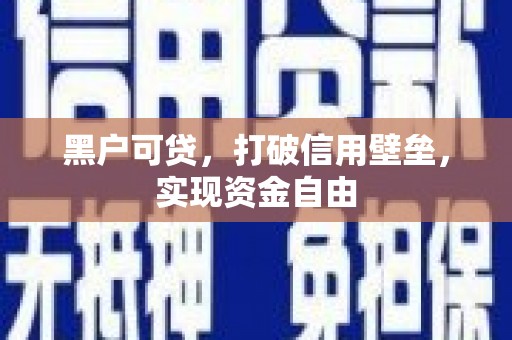 临西黑户可贷，打破信用壁垒，实现资金自由