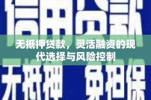 临西无抵押贷款，灵活融资的现代选择与风险控制