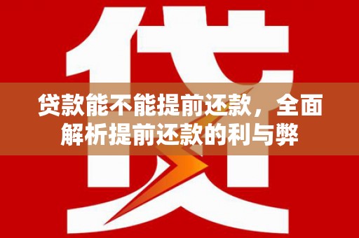 临西贷款能不能提前还款，全面解析提前还款的利与弊