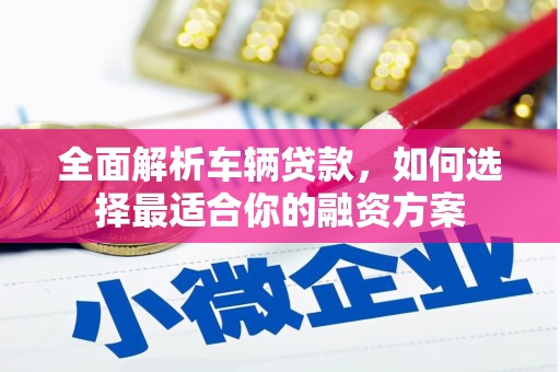 临西全面解析车辆贷款，如何选择最适合你的融资方案